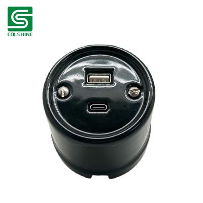 Porcelain USB outlet socket