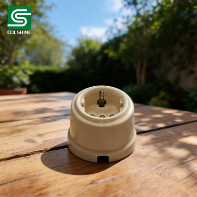 Chine OEM Vintage Ceramic German Socket with Premium Porcelain Construction for Retro Lighting Systems and European Home Decoration Fabricant
