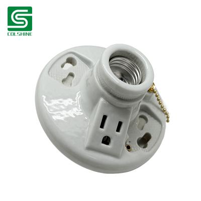 Chine OEM Fireproof Porcelain Lamp Socket E27 Ceramic Ceiling Lamp Base Fabricant