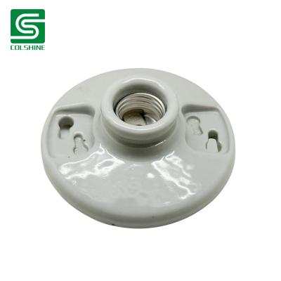 Chine OEM Porcelain Lampholder E26 Medium Base Ceramic Round Fixture Ceiling Mount Fabricant