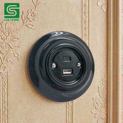 Porcelain USB outlet socket