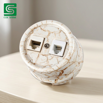 Chine OEM Vintage Ceramic TV Telephone Socket for Elegant Wall Installation and Retro Interior Design Fabricant