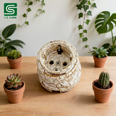 Chine OEM Antique Style Ceramic Socket with Durable Porcelain Construction for Home Decoration and Creative Lighting Installations Fabricant